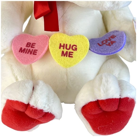 Hallmark Hug Me Teddy Bear Plush Candy Conversation Hearts Stuffed Animal Toy 9" - Picture 5 of 11